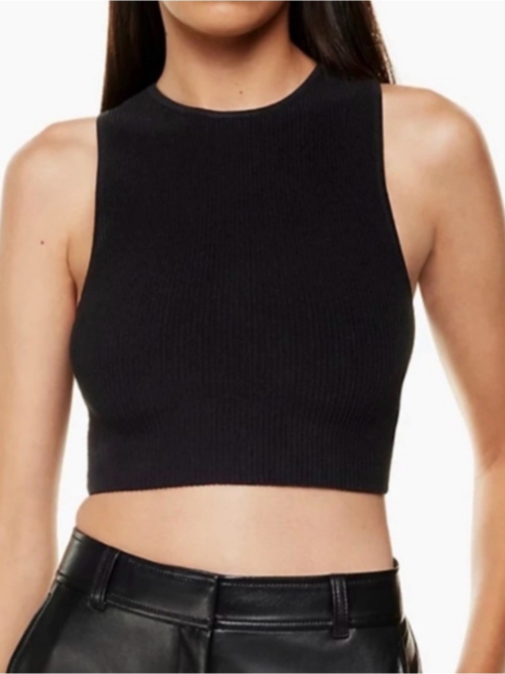 Babaton Ribbed Tank Top | Black, Size M